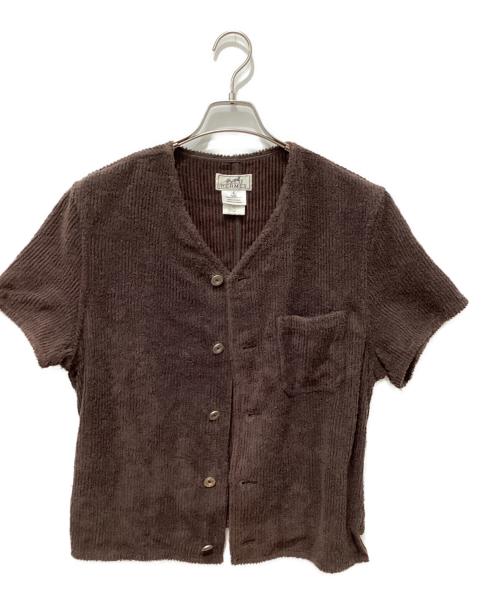 HERMES（エルメス）HERMES (エルメス) パイルS/Sシャツ ブラウン サイズ:Ｌの古着・服飾アイテム