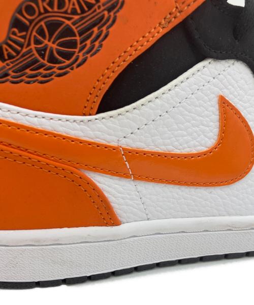 NIKE（ナイキ）NIKE (ナイキ) AIR JORDAN 1 MID ブラック×オレンジ サイズ:28㎝の古着・服飾アイテム