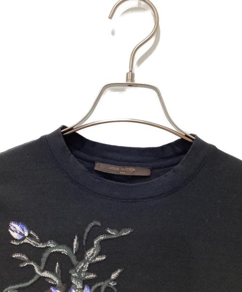 LOUIS VUITTON（ルイ ヴィトン）LOUIS VUITTON (ルイ ヴィトン) フローラルパンサー クルーネックTシャツ ブラック サイズ:ＸＳの古着・服飾アイテム
