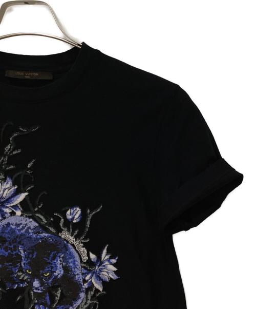 LOUIS VUITTON（ルイ ヴィトン）LOUIS VUITTON (ルイ ヴィトン) フローラルパンサー クルーネックTシャツ ブラック サイズ:ＸＳの古着・服飾アイテム
