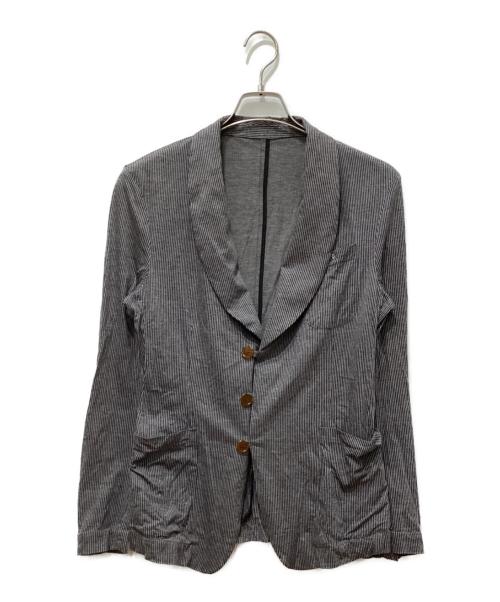Vivienne Westwood（ヴィヴィアンウエストウッド）Vivienne Westwood (ヴィヴィアンウエストウッド) ストライプテーラードジャケット グレー サイズ:46の古着・服飾アイテム