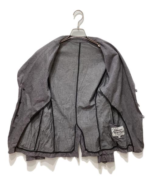 Vivienne Westwood（ヴィヴィアンウエストウッド）Vivienne Westwood (ヴィヴィアンウエストウッド) ストライプテーラードジャケット グレー サイズ:46の古着・服飾アイテム
