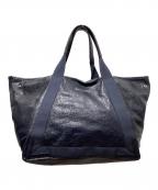 BALENCIAGAバレンシアガ）の古着「ネイビーカバスM/レザートートバッグ」｜ネイビー
