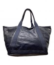 BALENCIAGA（バレンシアガ）の古着「ネイビーカバスM/レザートートバッグ」｜ネイビー