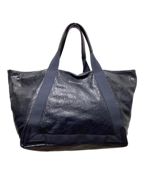 BALENCIAGA（バレンシアガ）BALENCIAGA (バレンシアガ) ネイビーカバスM/レザートートバッグ ネイビーの古着・服飾アイテム