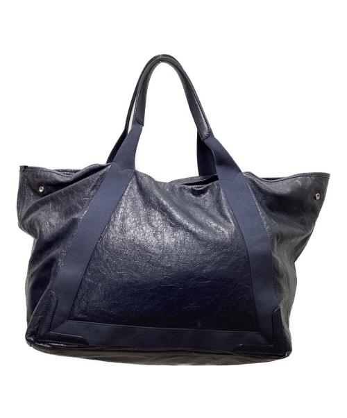 BALENCIAGA（バレンシアガ）BALENCIAGA (バレンシアガ) ネイビーカバスM/レザートートバッグ ネイビーの古着・服飾アイテム