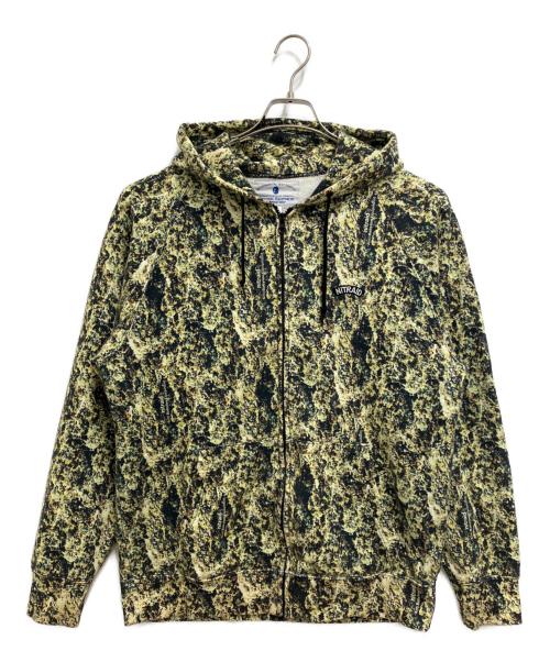 NITRAID（ナイトレイド）nitraid (ナイトレイド) リアルツリー柄ジップパーカー カーキ サイズ:Lの古着・服飾アイテム