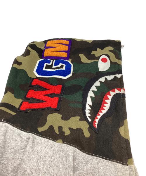 A BATHING APE（アベイシングエイプ）A BATHING APE (アベイシングエイプ) シャークフルジップパーカー グレー サイズ:Ｌの古着・服飾アイテム