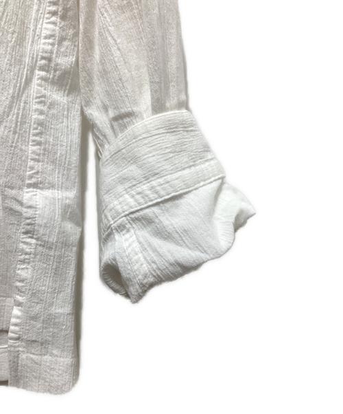 ISSEY MIYAKE MEN（イッセイミヤケメン）ISSEY MIYAKE MEN (イッセイミヤケメン) シワ加工バンドカラーシャツ ホワイト サイズ:3の古着・服飾アイテム