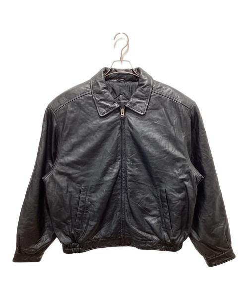 craft&barrow（クラフトアンドバロー）CRAFT&BARROW (クラフトアンドバロー) レザージャケット ブラック サイズ:Lの古着・服飾アイテム