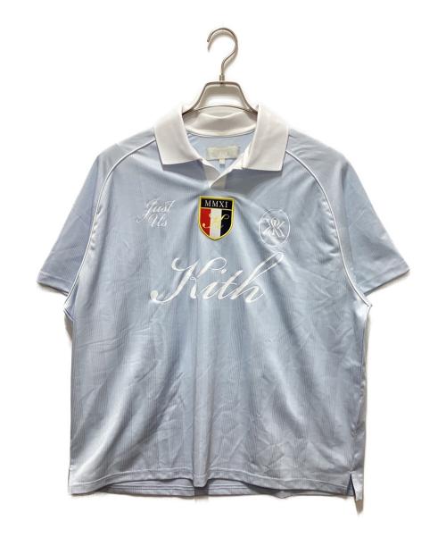 KITH（キス）KITH (キス) Kith Shadow Stripe Marcel Soccer Top スカイブルー サイズ:Ｓの古着・服飾アイテム