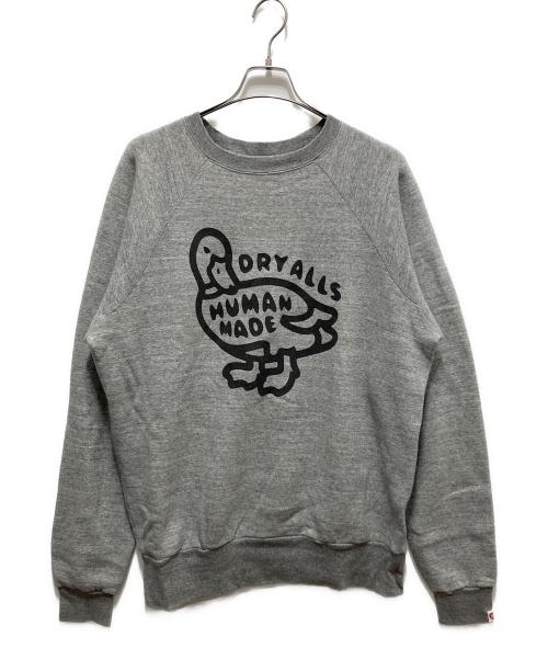 HUMAN MADE（ヒューマンメイド）HUMAN MADE (ヒューマンメイド) ALL DUCK ロゴスウェット グレー サイズ:XLの古着・服飾アイテム