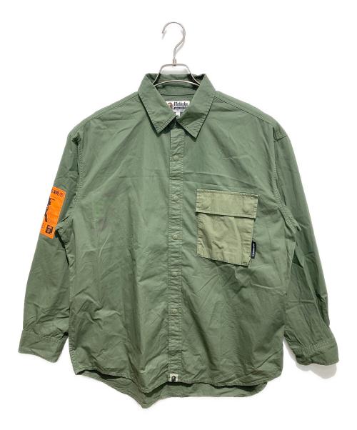 A BATHING APE（アベイシングエイプ）A BATHING APE (アベイシングエイプ) ミリタリーシャツ オリーブ サイズ:Mの古着・服飾アイテム