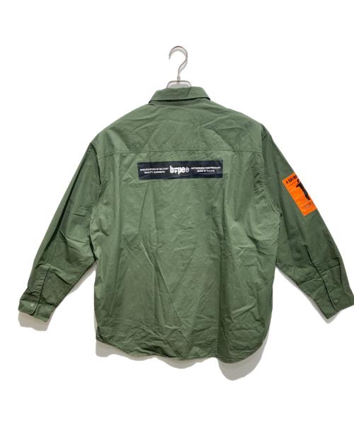 A BATHING APE（アベイシングエイプ）A BATHING APE (アベイシングエイプ) ミリタリーシャツ オリーブ サイズ:Mの古着・服飾アイテム