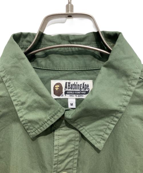A BATHING APE（アベイシングエイプ）A BATHING APE (アベイシングエイプ) ミリタリーシャツ オリーブ サイズ:Mの古着・服飾アイテム