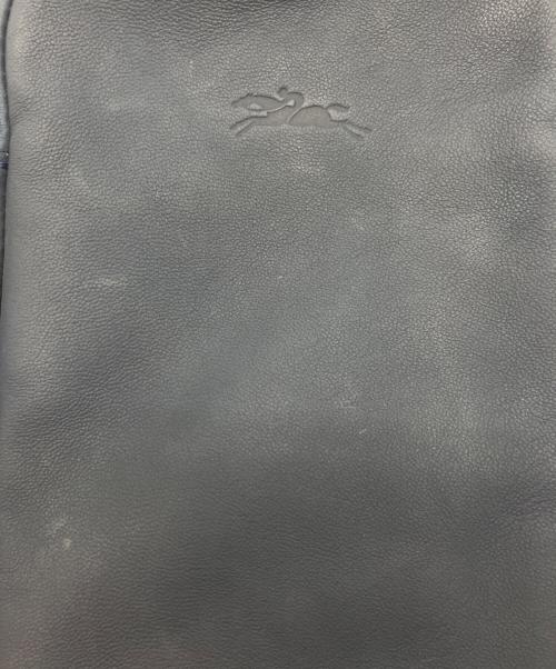 LONGCHAMP（ロンシャン）LONGCHAMP (ロンシャン) レザーショルダーバッグ ネイビーの古着・服飾アイテム