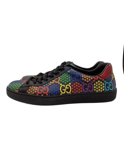 GUCCI（グッチ）GUCCI (グッチ) GG サイケデリック ローカットスニーカー ブラック サイズ:6の古着・服飾アイテム