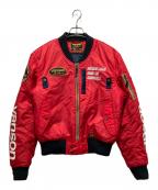 VANSONバンソン）の古着「MA-1ジャケット」｜レッド