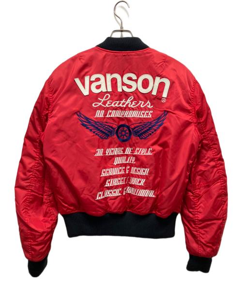 VANSON（バンソン）VANSON (バンソン) MA-1ジャケット レッド サイズ:Ｍの古着・服飾アイテム