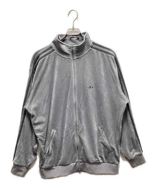 adidas（アディダス）adidas (アディダス) ベッケンバウアー ベロア トラックジャケット グレー サイズ:Lの古着・服飾アイテム