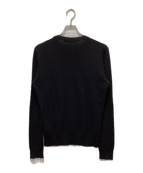 LOUIS VUITTON（ルイ ヴィトン）LOUIS VUITTON (ルイ ヴィトン) ダミエ柄コットンウールニット ブラック サイズ:ＸＳの古着・服飾アイテム