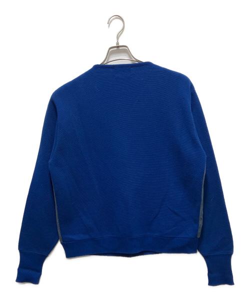 CAMPUS（キャンパス）CAMPUS (キャンパス) レザー切替ニットカーディガン ネイビー サイズ:Lの古着・服飾アイテム