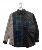 THE NORTHFACE PURPLELABELザ・ノースフェイス パープルレーベル）の古着「Plaid Patchwork Shirt」｜ブラック