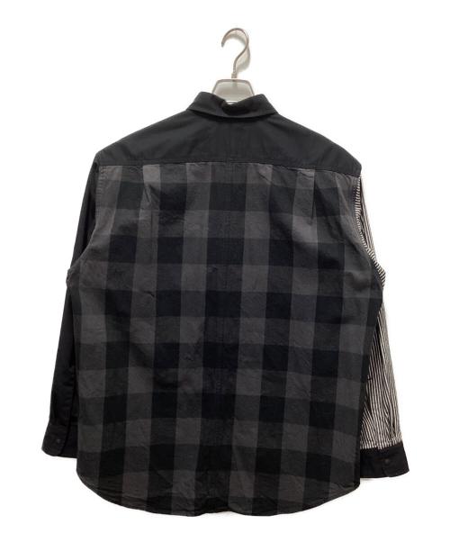 THE NORTHFACE PURPLELABEL（ザ・ノースフェイス パープルレーベル）THE NORTHFACE PURPLELABEL (ザ・ノースフェイス パープルレーベル) Plaid Patchwork Shirt ブラック サイズ:Mの古着・服飾アイテム