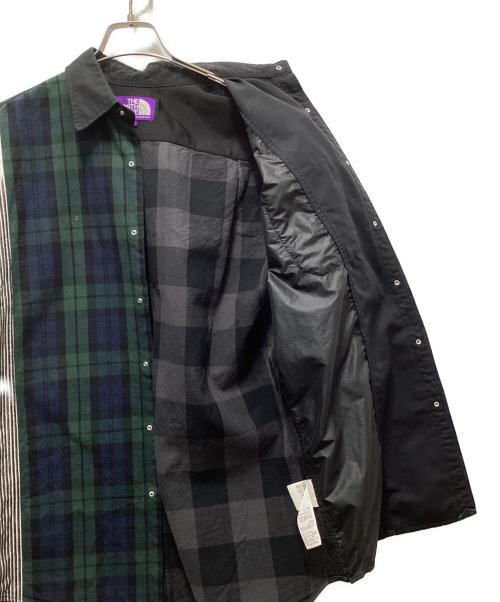 THE NORTHFACE PURPLELABEL（ザ・ノースフェイス パープルレーベル）THE NORTHFACE PURPLELABEL (ザ・ノースフェイス パープルレーベル) Plaid Patchwork Shirt ブラック サイズ:Mの古着・服飾アイテム