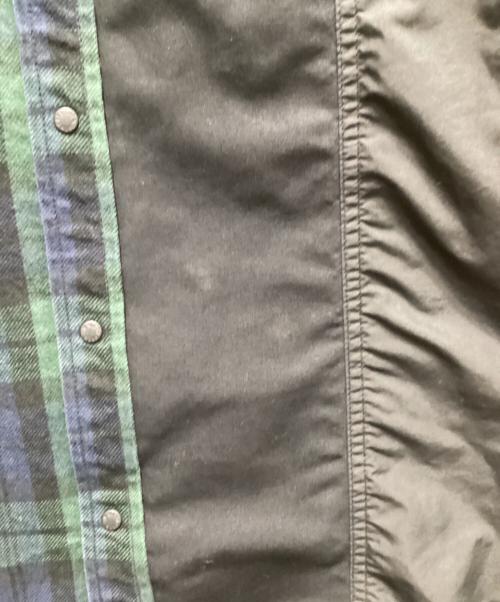 THE NORTHFACE PURPLELABEL（ザ・ノースフェイス パープルレーベル）THE NORTHFACE PURPLELABEL (ザ・ノースフェイス パープルレーベル) Plaid Patchwork Shirt ブラック サイズ:Mの古着・服飾アイテム