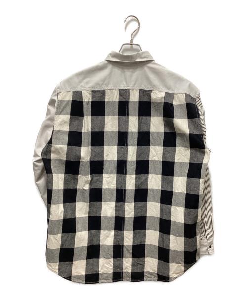 THE NORTHFACE PURPLELABEL（ザ・ノースフェイス パープルレーベル）THE NORTHFACE PURPLELABEL (ザ・ノースフェイス パープルレーベル) Plaid Patchwork Shirt ホワイト サイズ:Mの古着・服飾アイテム