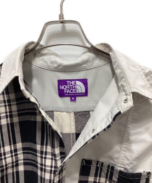 THE NORTHFACE PURPLELABEL（ザ・ノースフェイス パープルレーベル）THE NORTHFACE PURPLELABEL (ザ・ノースフェイス パープルレーベル) Plaid Patchwork Shirt ホワイト サイズ:Mの古着・服飾アイテム