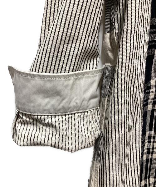 THE NORTHFACE PURPLELABEL（ザ・ノースフェイス パープルレーベル）THE NORTHFACE PURPLELABEL (ザ・ノースフェイス パープルレーベル) Plaid Patchwork Shirt ホワイト サイズ:Mの古着・服飾アイテム