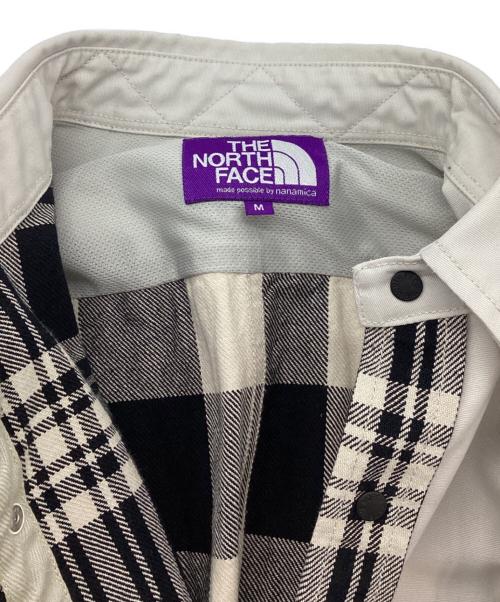 THE NORTHFACE PURPLELABEL（ザ・ノースフェイス パープルレーベル）THE NORTHFACE PURPLELABEL (ザ・ノースフェイス パープルレーベル) Plaid Patchwork Shirt ホワイト サイズ:Mの古着・服飾アイテム