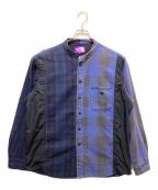THE NORTHFACE PURPLELABELザ・ノースフェイス パープルレーベル）の古着「Plaid Patchwork Shirt」｜ネイビー