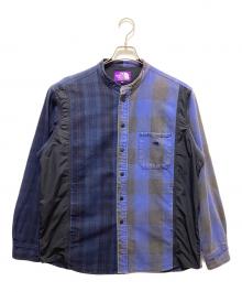 THE NORTHFACE PURPLELABEL（ザ・ノースフェイス パープルレーベル）の古着「Plaid Patchwork Shirt」｜ネイビー