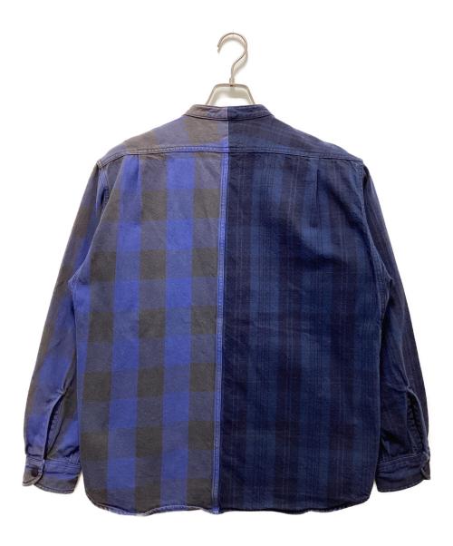 THE NORTHFACE PURPLELABEL（ザ・ノースフェイス パープルレーベル）THE NORTHFACE PURPLELABEL (ザ・ノースフェイス パープルレーベル) Plaid Patchwork Shirt ネイビー サイズ:Mの古着・服飾アイテム