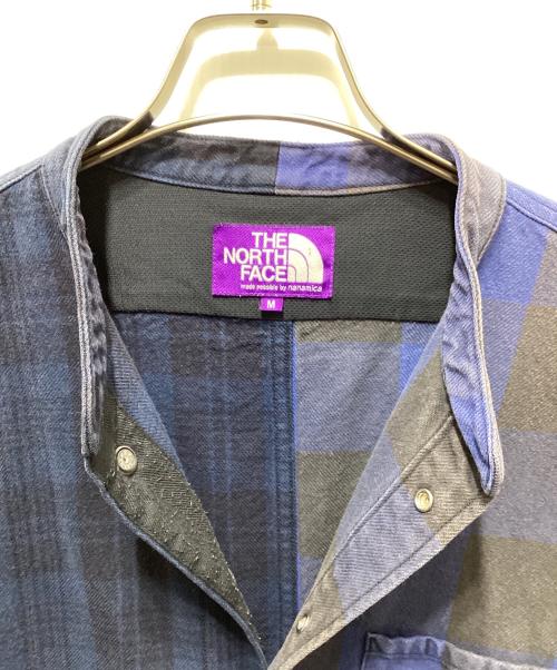 THE NORTHFACE PURPLELABEL（ザ・ノースフェイス パープルレーベル）THE NORTHFACE PURPLELABEL (ザ・ノースフェイス パープルレーベル) Plaid Patchwork Shirt ネイビー サイズ:Mの古着・服飾アイテム
