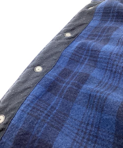THE NORTHFACE PURPLELABEL（ザ・ノースフェイス パープルレーベル）THE NORTHFACE PURPLELABEL (ザ・ノースフェイス パープルレーベル) Plaid Patchwork Shirt ネイビー サイズ:Mの古着・服飾アイテム