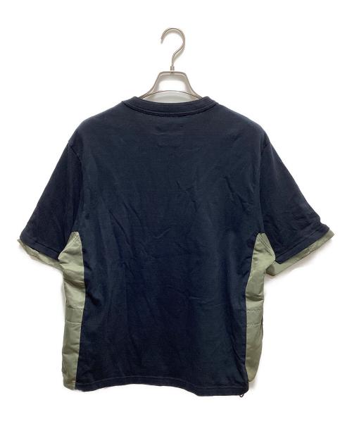 sacai（サカイ）sacai (サカイ) Nylon Twill Mix T-Shirt ネイビー×カーキ サイズ:1の古着・服飾アイテム