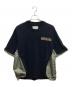 sacai（サカイ）の古着「Nylon Twill Mix T-Shirt」｜ネイビー×カーキ