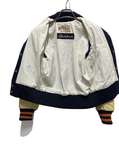 skookum（スクーカム）skookum (スクーカム) スタジャン ネイビー×ベージュ サイズ:30の古着・服飾アイテム