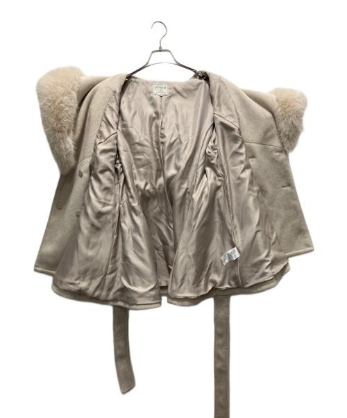 darich（ダーリッチ）Darich (ダーリッチ) ウエストベルトプリンセスラインコート ベージュ サイズ:FREEの古着・服飾アイテム