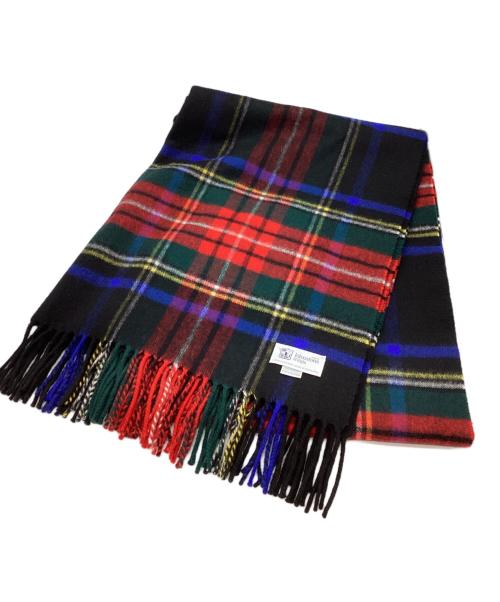 JOHNSTONS OF ELGIN（ジョンストンズ オブ エルガン）JOHNSTONS OF ELGIN (ジョンストンズ オブ エルガン) カシミヤチェック大判ストール レッドの古着・服飾アイテム