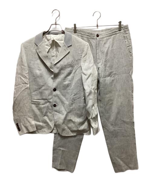 ERMENEGILDO ZEGNA（エルメネジルド・ゼニア）Ermenegildo Zegna (エルメネジルド・ゼニア) リネンイージーセットアップ グレー サイズ:48の古着・服飾アイテム