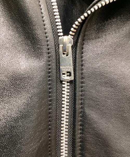 beautiful people（ビューティフルピープル）beautiful people (ビューティフルピープル) vintage leather THE /a riders jacket ブラック サイズ:190の古着・服飾アイテム