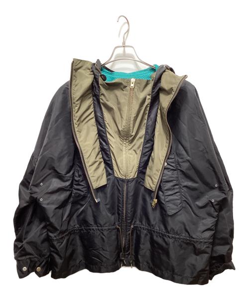 kolor/BEACON（カラービーコン）kolor/BEACON (カラービーコン) ナイロンレイヤードブルゾン ブラック サイズ:３の古着・服飾アイテム