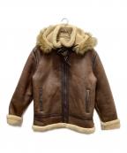 TOP GUNトップガン）の古着「Wool PU Shearling Jacket/フェイクムートンジャケット」｜ブラウン