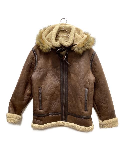 TOP GUN（トップガン）TOP GUN (トップガン) Wool PU Shearling Jacket/フェイクムートンジャケット ブラウン サイズ:Lの古着・服飾アイテム