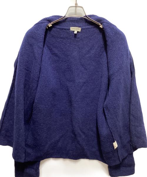 GIORGIO ARMANI（ジョルジオアルマーニ）GIORGIO ARMANI (ジョルジオアルマーニ) アルパカブレンドニットジャケット ネイビー サイズ:52の古着・服飾アイテム